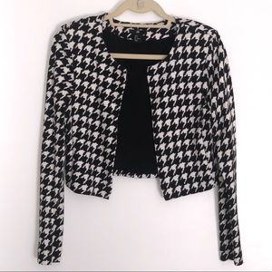 H&M houndstooth cropped blazer
